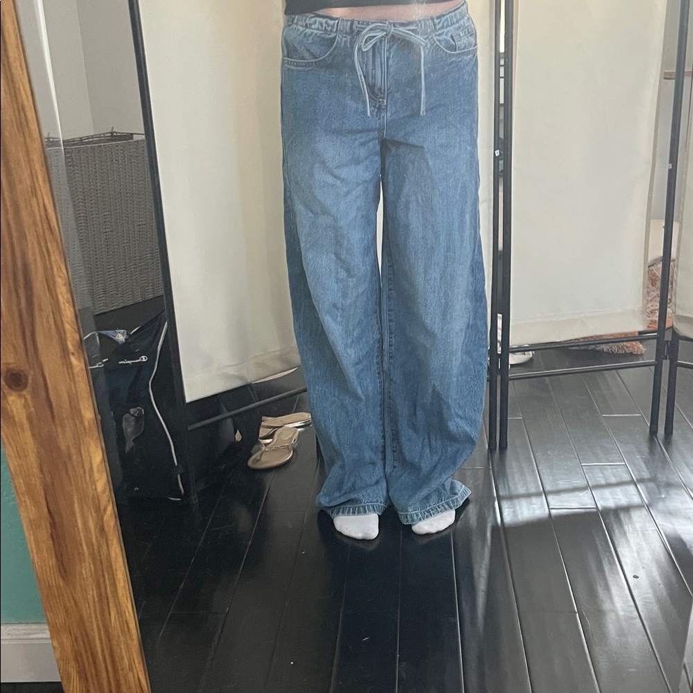 Garage Blue Wide-Leg Jeans